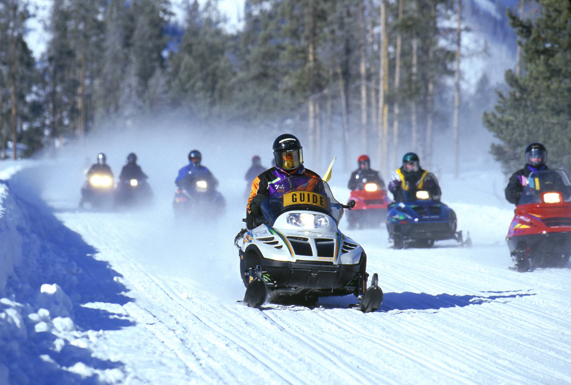 Mountain Snowmobiling through Winter’s Playground Marble Zip Tours